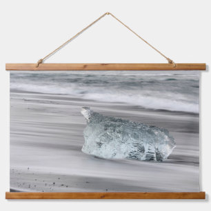 Black Volcanic Beach Vatnajokull National Park Hanging Tapestry