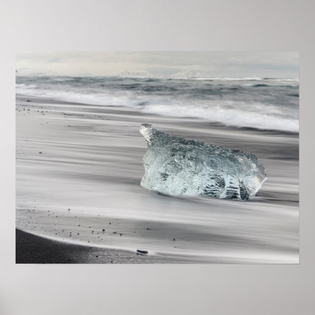 Black Volcanic Beach | Vatnajokull National Park Poster (Front)