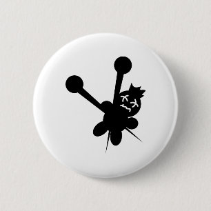 black voodoo doll needles torture 2 inch round button