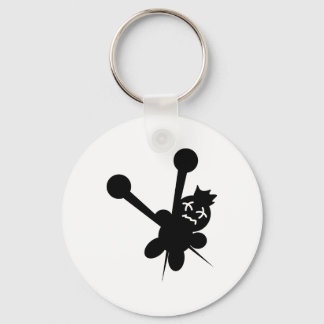 black voodoo doll needles torture keychain