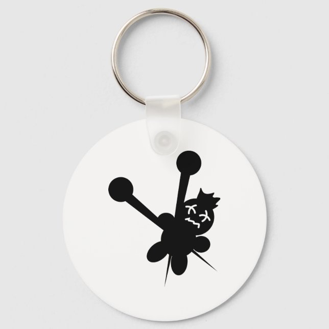 black voodoo doll needles torture keychain (Front)