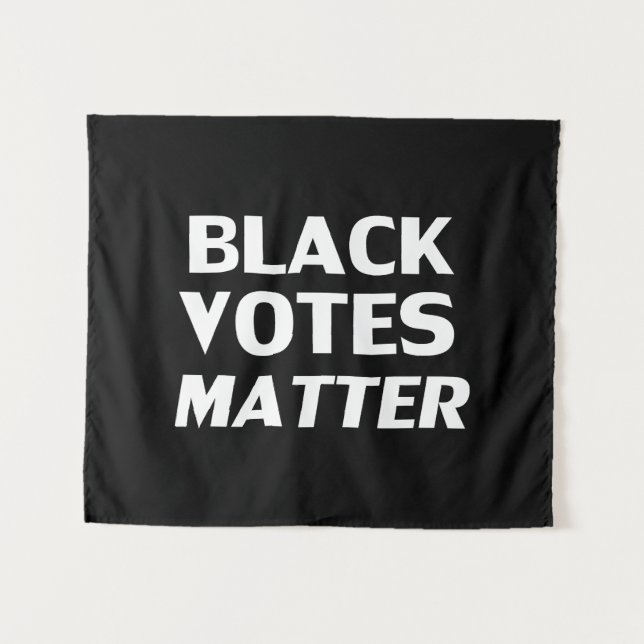 "Black Votes Matter" black white Tapestry (Front (Horizontal))