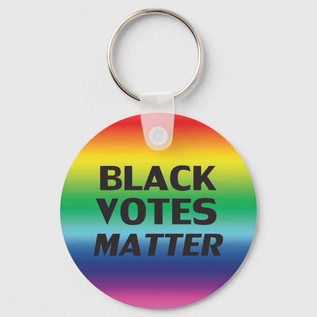 "Black Votes Matter" pride lgbtq lgbt rainbow Keychain (Front)