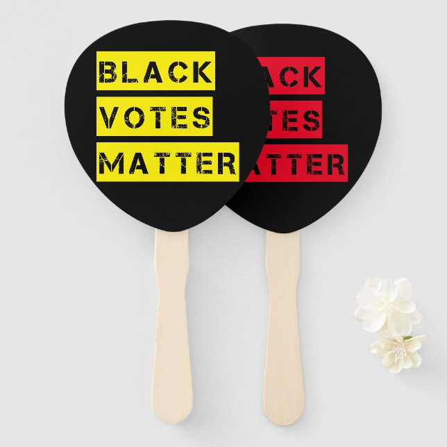 Black Votes Matter Stencil Custom Colours Hand Fan (Front and Back)