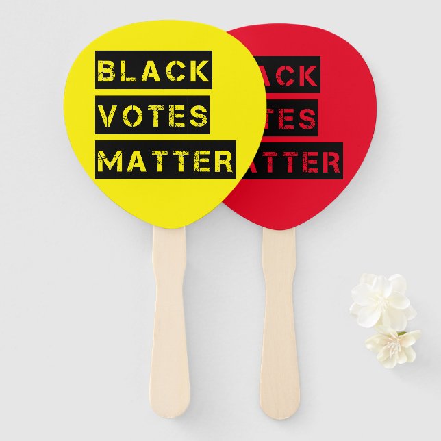 Black Votes Matter Stencil Custom Colours Hand Fan (Front and Back)