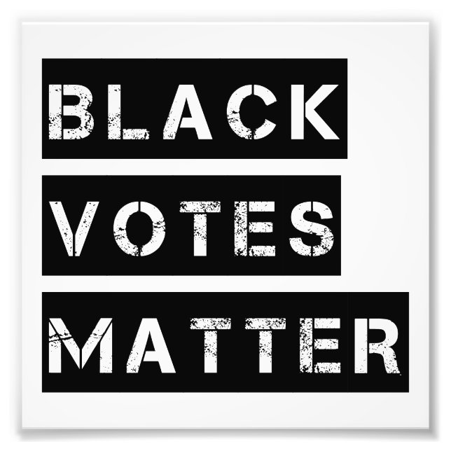 Black Votes Matter Stencil Custom Colours Photo Print (Front)