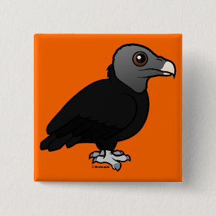 Black Vulture 2 Inch Square Button