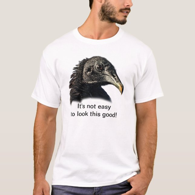 Black Vulture Buzzard Customizable T-Shirt (Front)