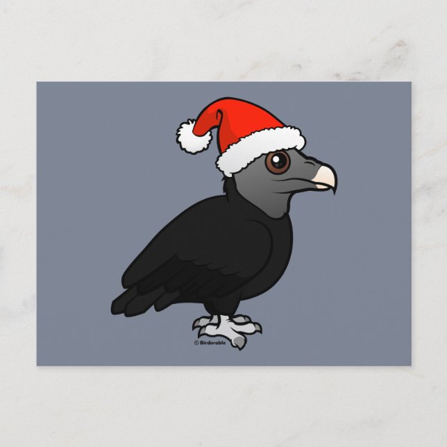Black Vulture Santa Holiday Postcard (Front)