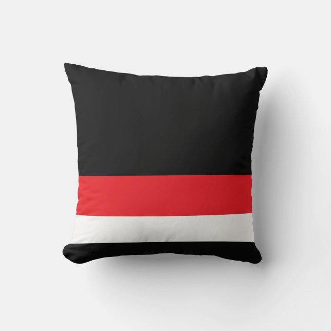 Black w/ Divider Lines + Any Two Colours Throw Pillow (Front)