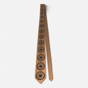 BLACK WAGON WHEEL-TIE-ON BRUSHED COPPER TIE