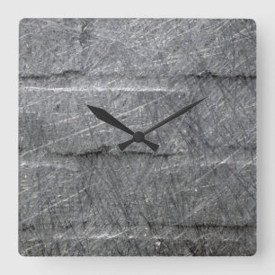 Black Wall silver grey graphite Square Wall Clock