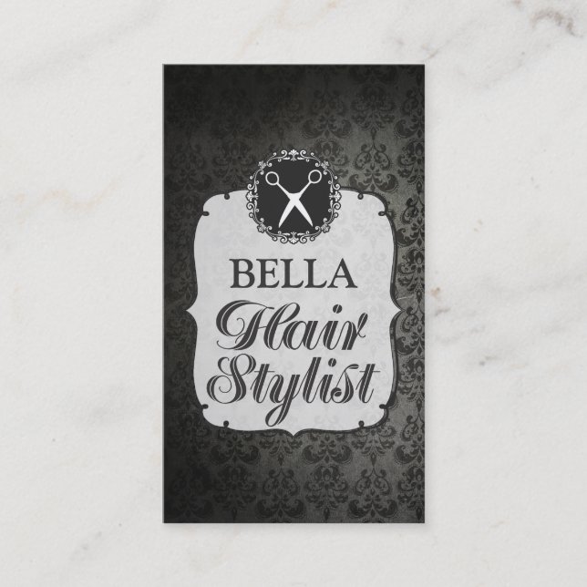 Black Wallpaper Hair Stylist Appointment Cards (Front)