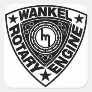 Black Wankel Rotary Engine Stickers