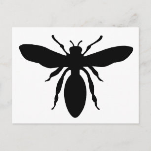 Black Wasp Silhouette Postcard