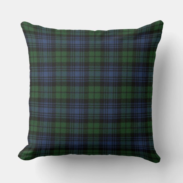 Black Watch Ancient Original Scottish Tartan Throw Throw Pillow (Front)