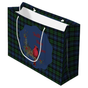 Black Watch Ancient Scottish Tartan  Cardinal Large Gift Bag