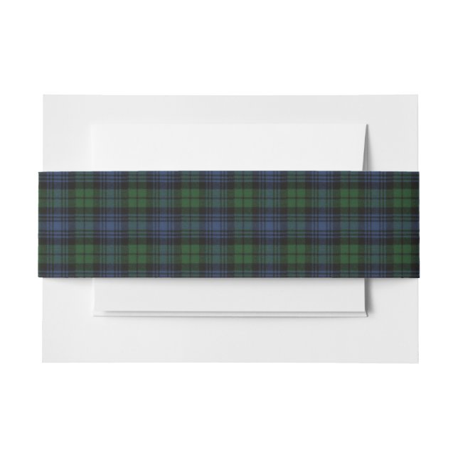 Black Watch Ancient Tartan Invitation Belly Band (Front Example)