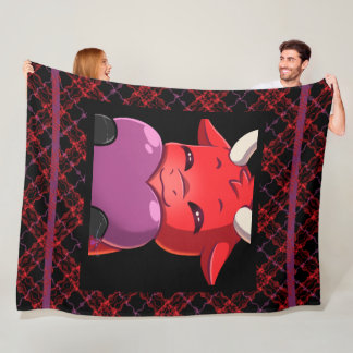 Black Watch Bullpew tartan-chat love Fleece Blanket