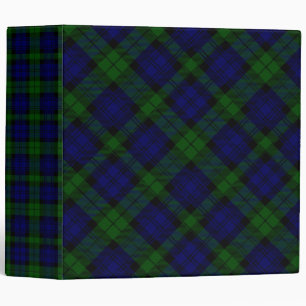 Black Watch clan tartan blue green plaid Binder