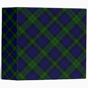 Black Watch clan tartan blue green plaid Binder