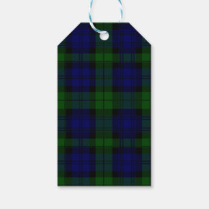 Black Watch clan tartan blue green plaid Gift Tags