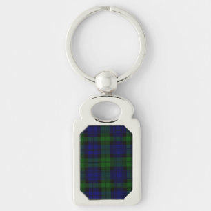 Black Watch clan tartan blue green plaid Keychain