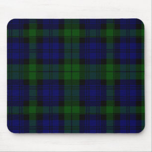 Black Watch clan tartan blue green plaid Mouse Pad