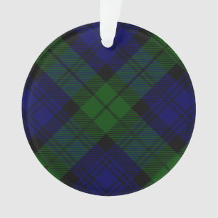 Black Watch clan tartan blue green plaid Ornament