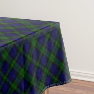 Black Watch clan tartan blue green plaid Tablecloth