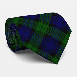 Black Watch clan tartan blue green plaid Tie