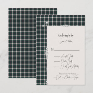 Black Watch Dress Tartan Scottish Tartan RSVP Card