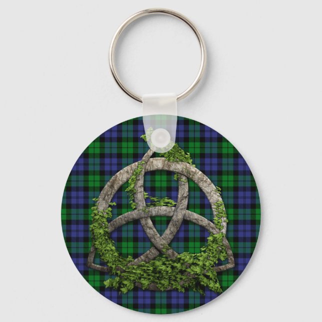 Black Watch Military Celtic Trinity Knot Keychain (Front)