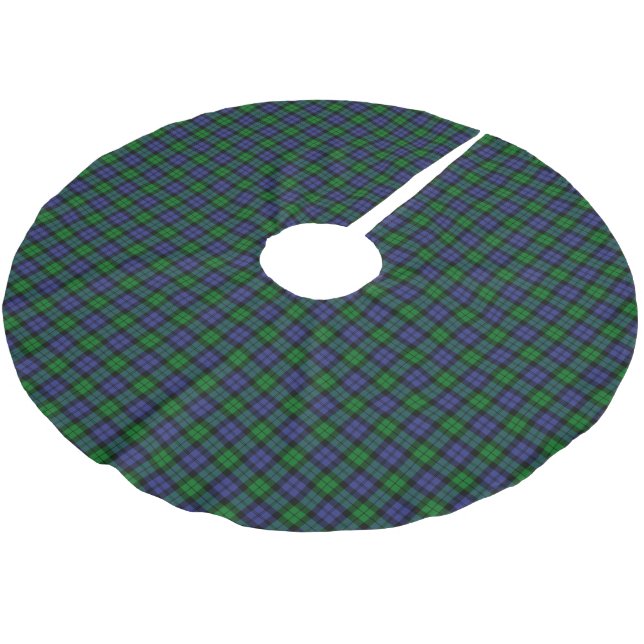 Black Watch Military Tartan Brushed Polyester Tree Skirt (Angled)