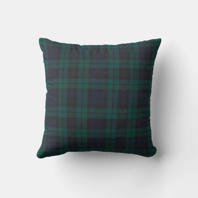 Black Watch Modern Throw Pillow (Back)