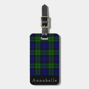 Black Watch Plaid Tartan Personalize Luggage Tag