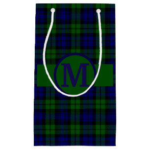 Black Watch Plaid Tartan Personalize Small Gift Bag