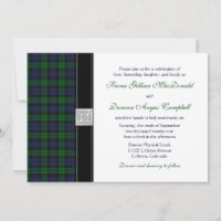 Black Watch Scottish Tartan Faire-part de mariage
