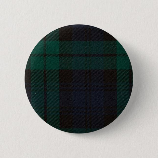 Black Watch Tartan 2 Inch Round Button (Front)