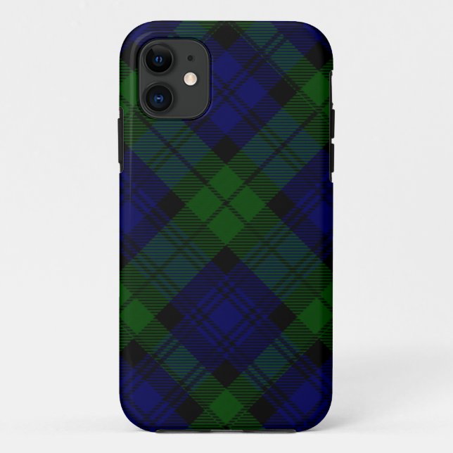Black Watch Tartan Blue Green Plaid Case-Mate iPhone Case (Back)