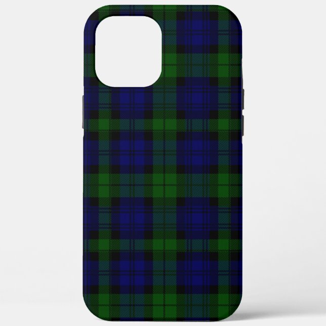 Black Watch Tartan Blue Green Plaid Case-Mate iPhone Case (Back)