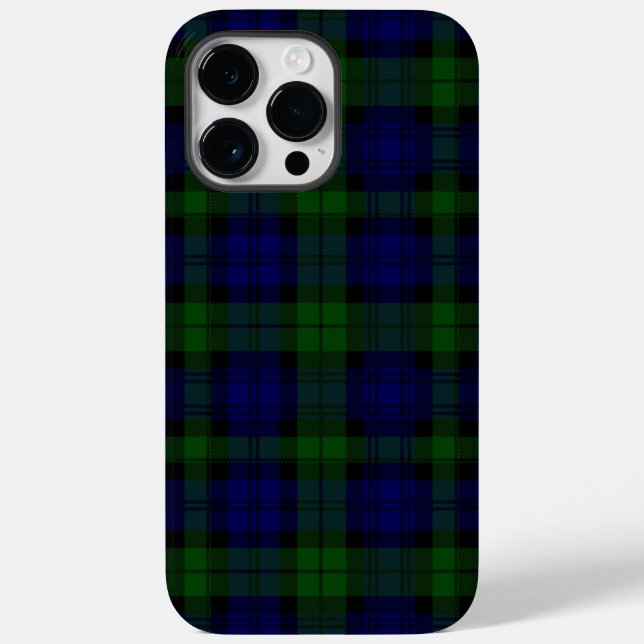 Black Watch Tartan Blue Green Plaid Case-Mate iPhone Case (Back)