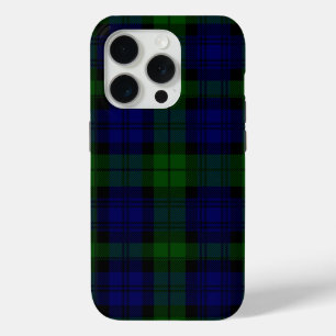 Black Watch Tartan Blue Green Plaid iPhone 15 Pro Case