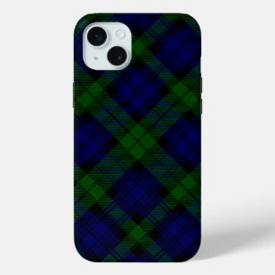 Black Watch Tartan Blue Green Plaid iPhone 15 Mini Case