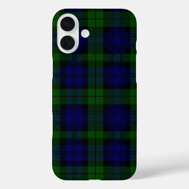Black Watch Tartan Blue Green Plaid Case-Mate iPhone Case (Back)