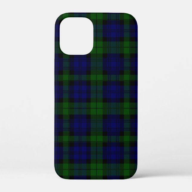 Black Watch Tartan Blue Green Plaid Case-Mate iPhone Case (Back)