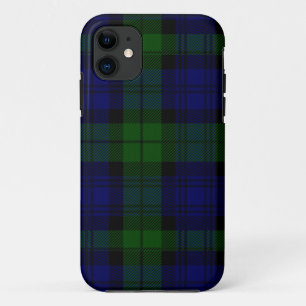 Black Watch Tartan Blue Green Plaid iPhone 11 Case