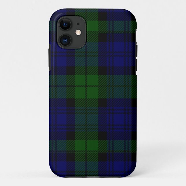 Black Watch Tartan Blue Green Plaid Case-Mate iPhone Case (Back)