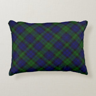 Black Watch Tartan Blue Green Plaid Decorative Pillow