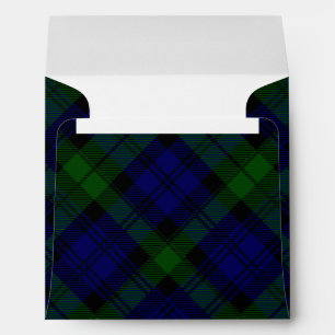 Black Watch Tartan Blue Green Plaid Envelope